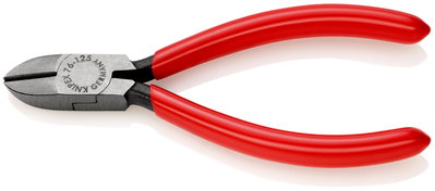 KNIPEX 76 01 125 Diagonal Cutter for electromechanics plastic coated black atramentized 125 mm