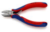 KNIPEX 76 12 125 Diagonal Cutter for electromechanics with multi-component grips black atramentized 125 mm