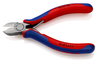 KNIPEX 76 22 125 Diagonal Cutter for electromechanics with multi-component grips black atramentized 125 mm