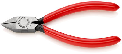 KNIPEX 76 81 125 Diagonal Cutter for electromechanics plastic coated black atramentized 125 mm