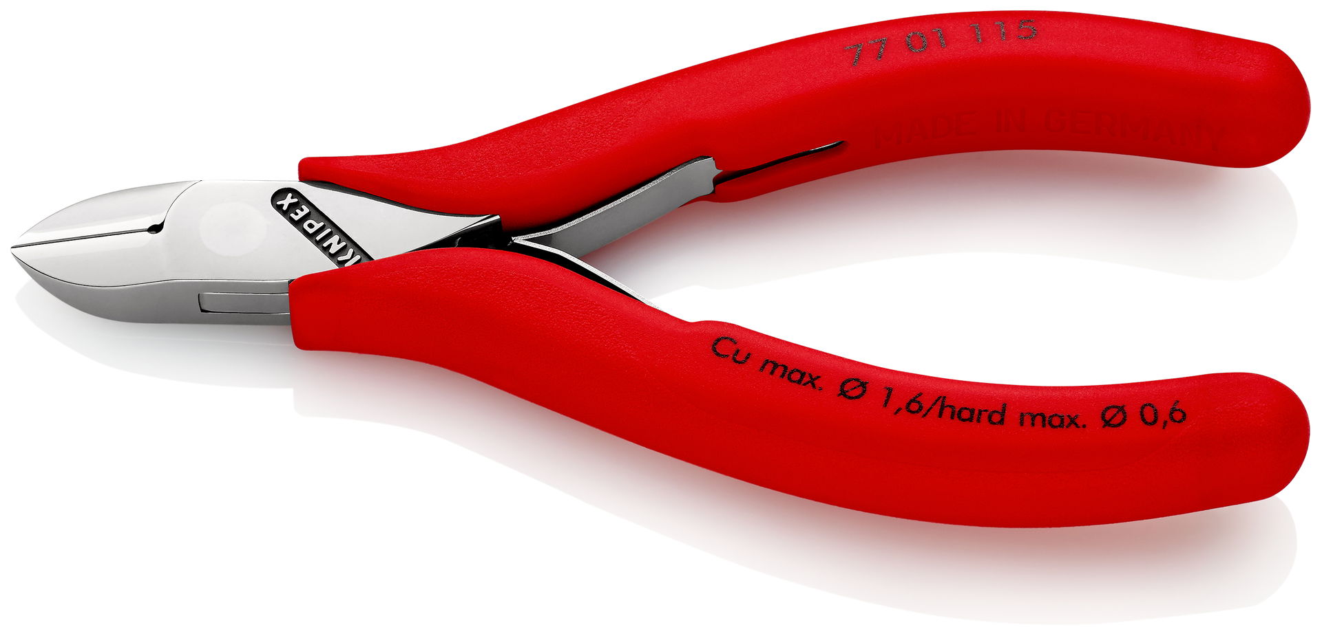 KNIPEX 77 01 115 Electronics Diagonal Cutter with box joint with non-slip plastic grips 115 mm