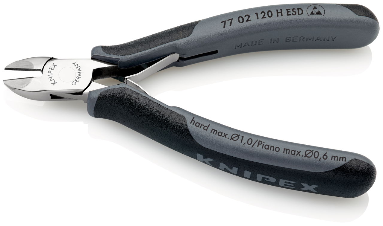 KNIPEX 77 02 120 H ESD Electronics Diagonal Cutter with carbide cutting edges ESD with multi-component handles 120 mm – Image 2 of 4