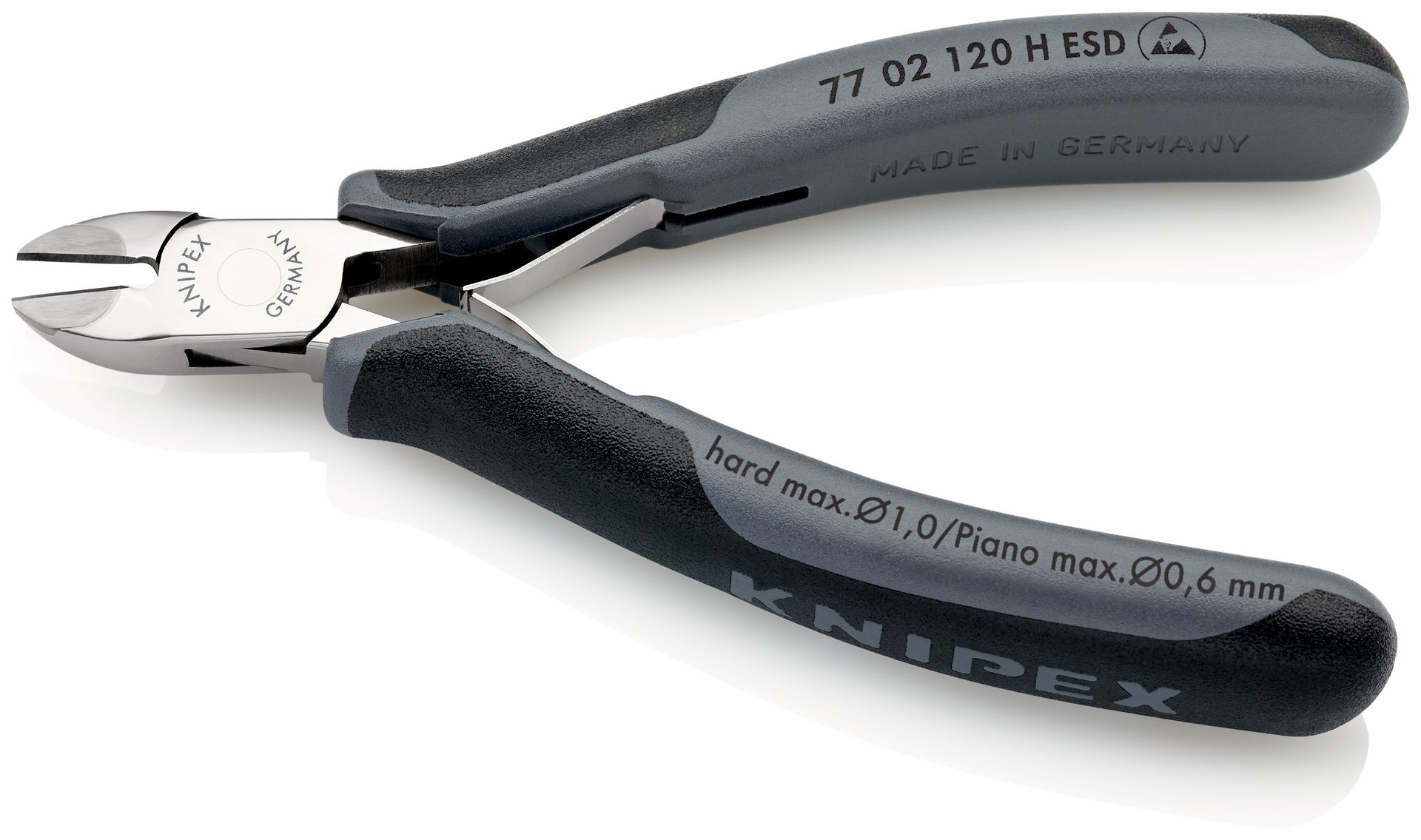 KNIPEX 77 02 120 H ESD Electronics Diagonal Cutter with carbide cutting edges ESD with multi-component handles 120 mm – Image 2 of 4