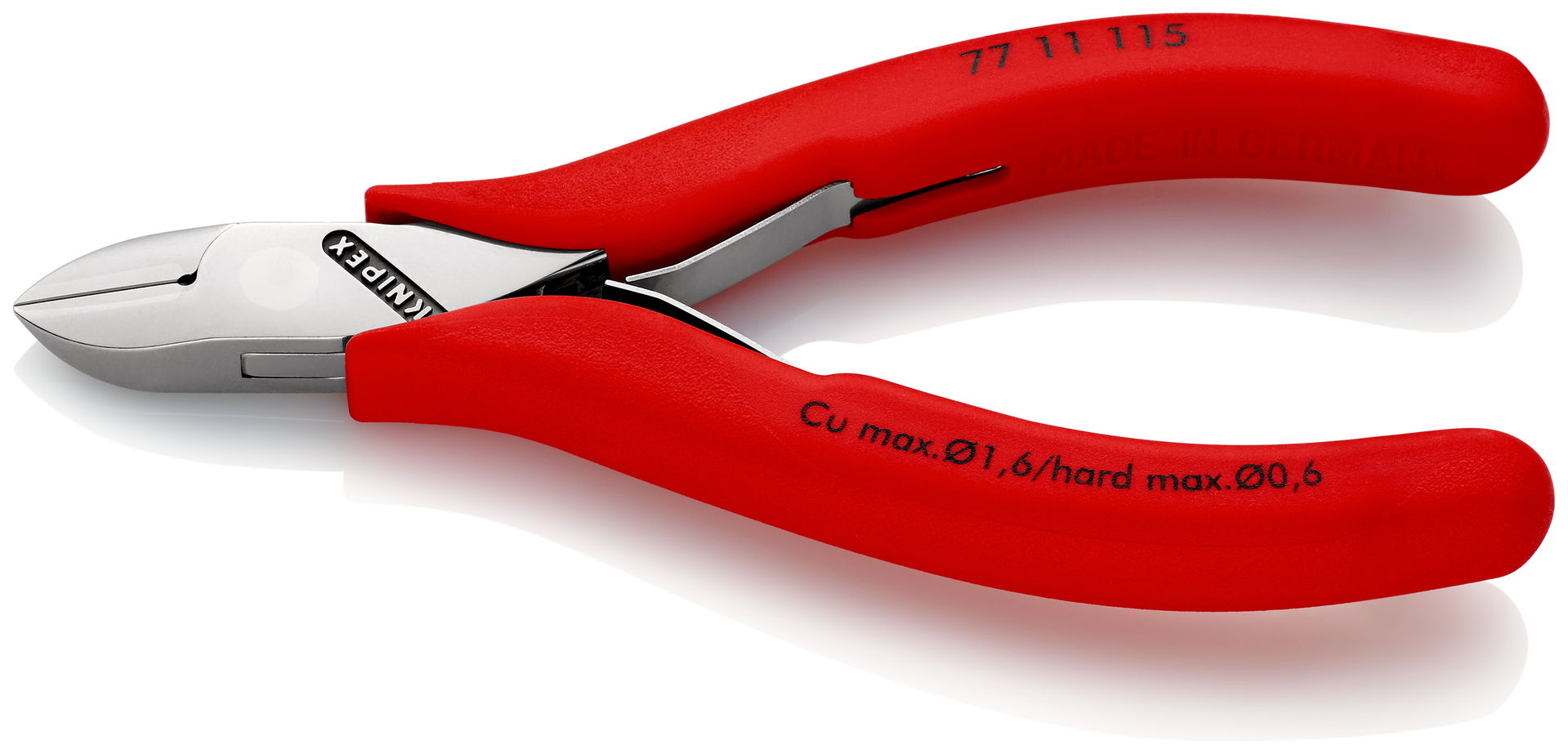 KNIPEX 77 11 115 Electronics Diagonal Cutter with box joint with non-slip plastic grips 115 mm