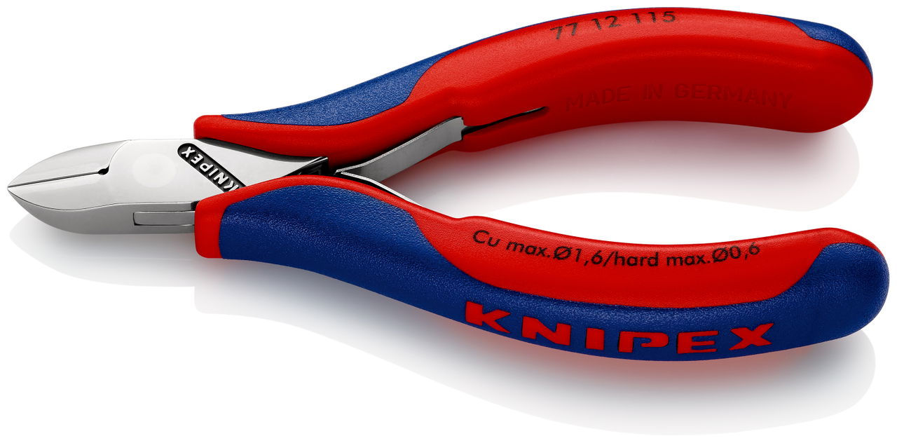 KNIPEX 77 12 115 Electronics Diagonal Cutter with box joint with multi-component handles 115 mm