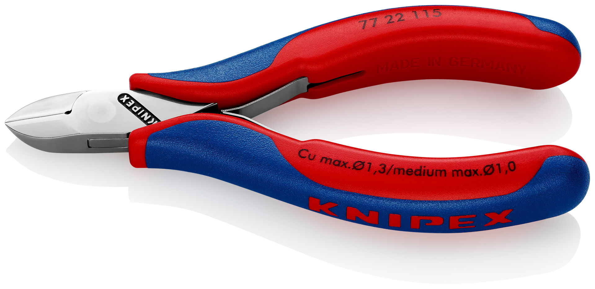 KNIPEX 77 22 115 Electronics Diagonal Cutter with box joint with multi-component handles 115 mm