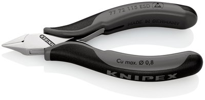 KNIPEX 77 72 115 ESD Electronics Diagonal Cutters ESD with multi-component grips 115 mm