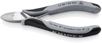 KNIPEX 77 82 130 ESD Electronics Diagonal Cutters ESD with multi-component grips 130 mm