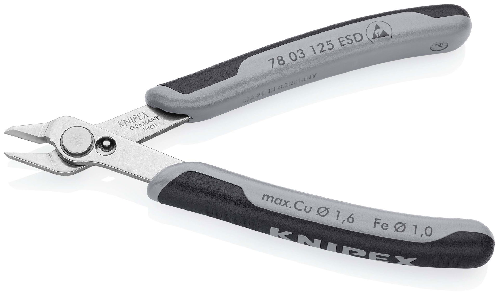 KNIPEX 78 03 125 ESD Electronic Super Knips® ESD with multi-component handles 125 mm – Image 2 of 3