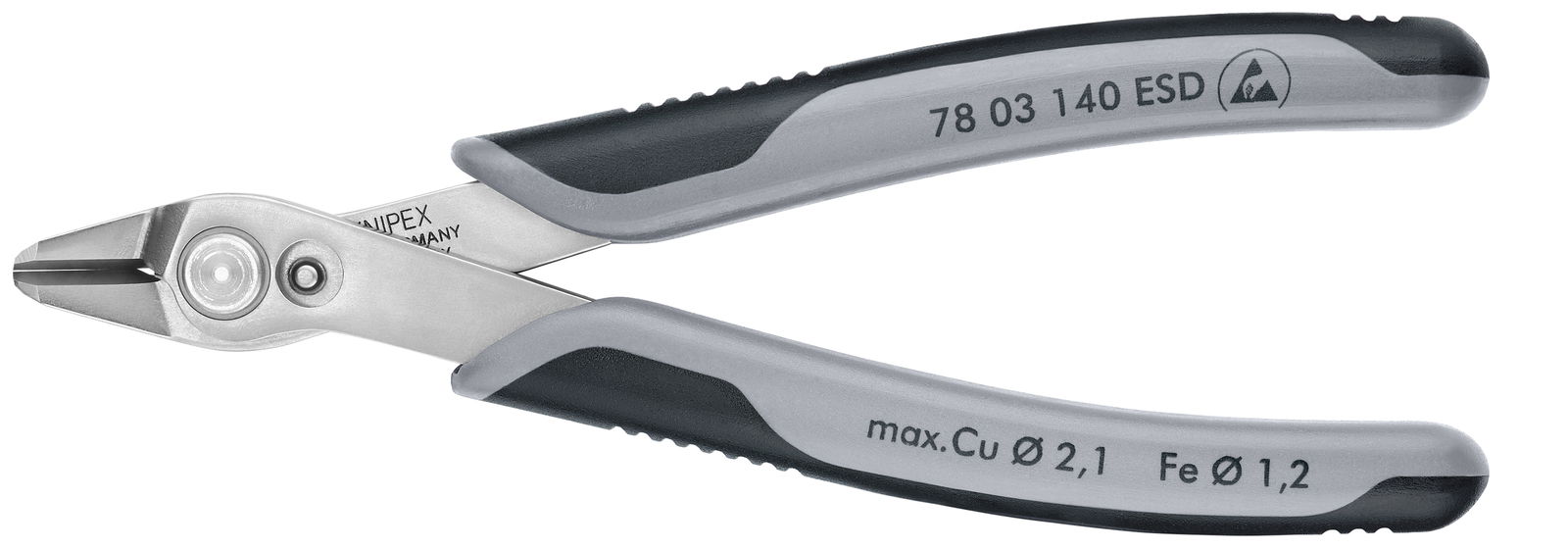 KNIPEX 78 03 140 ESD Electronic Super Knips® XL ESD with multi-component handles 140 mm