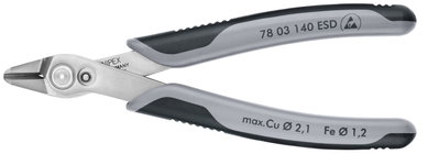 KNIPEX 78 03 140 ESD Electronic Super Knips® XL ESD with multi-component handles 140 mm