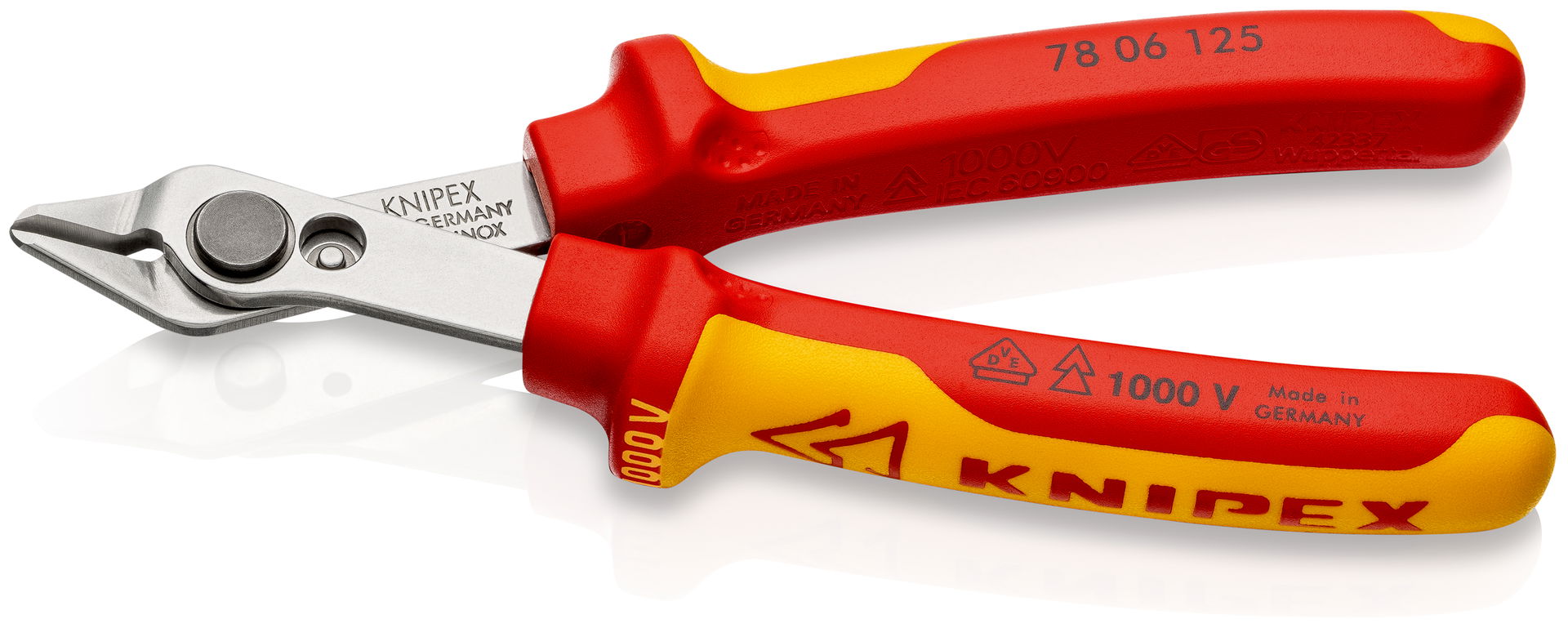 KNIPEX 78 06 125 SB Electronic Super Knips® VDE insulated with multi-component grips, VDE-tested 125 mm