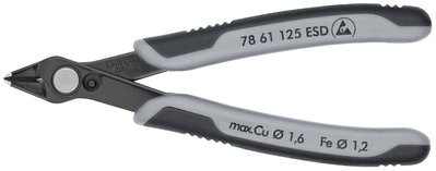 KNIPEX 78 61 125 ESD Electronic Super Knips® ESD with multi-component grips burnished 125 mm