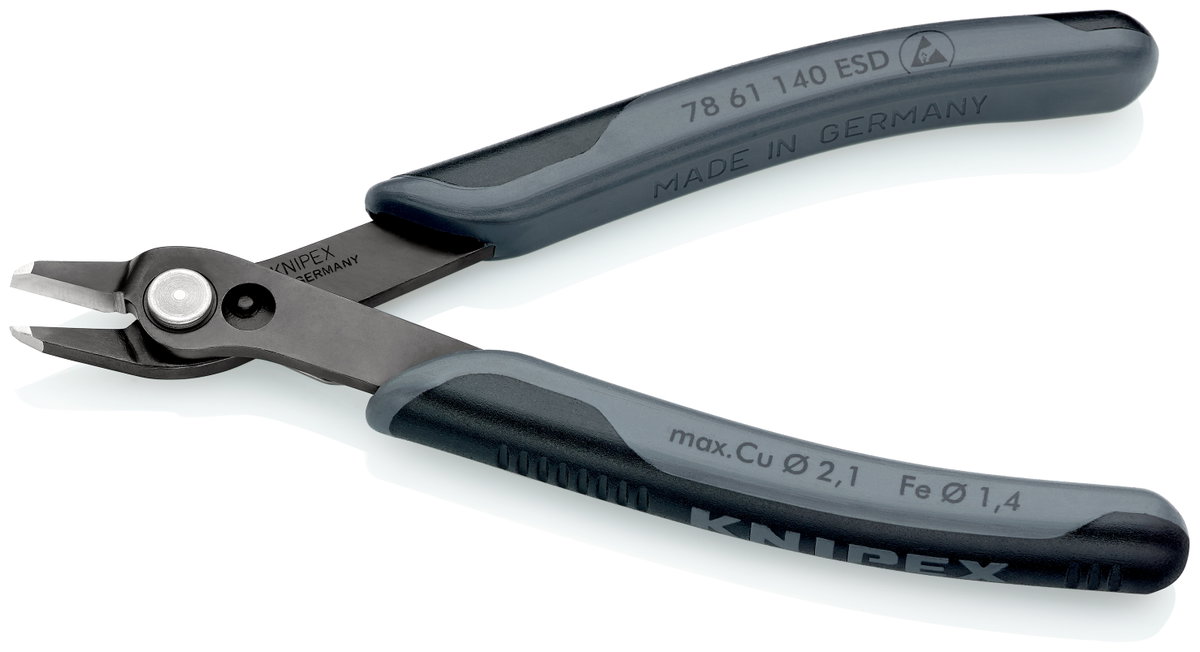 KNIPEX 78 61 140 ESD Electronic Super Knips® XL ESD with multi-component handles burnished 140 mm – Image 2 of 2
