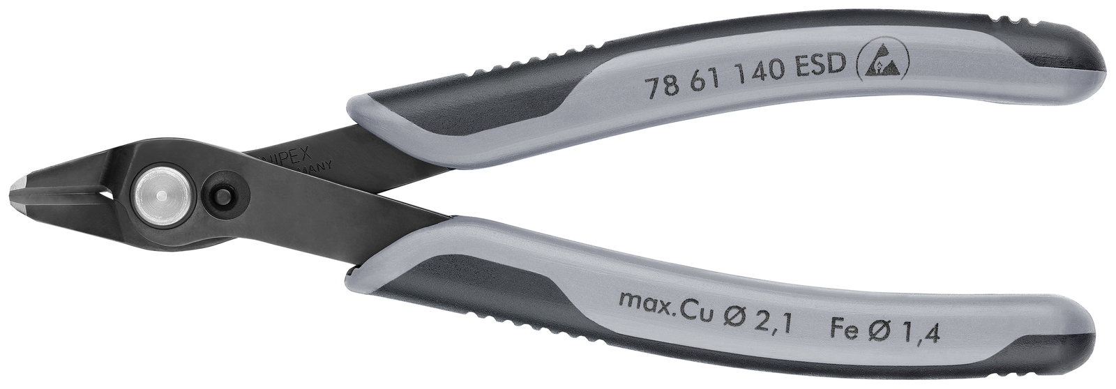 KNIPEX 78 61 140 ESD Electronic Super Knips® XL ESD with multi-component handles burnished 140 mm