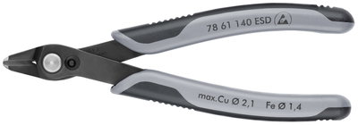 KNIPEX 78 61 140 ESD Electronic Super Knips® XL ESD with multi-component handles burnished 140 mm
