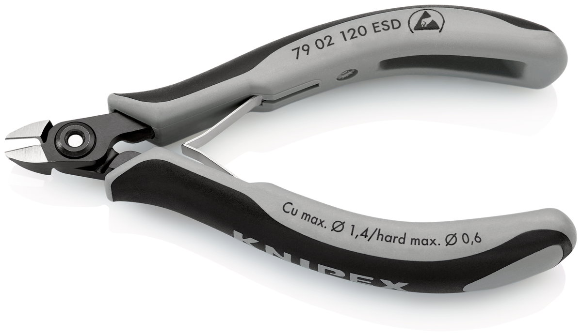 KNIPEX 79 02 120 ESD Precision Electronics Side Cutter ESD with multi-component handles burnished 120 mm – Image 2 of 3