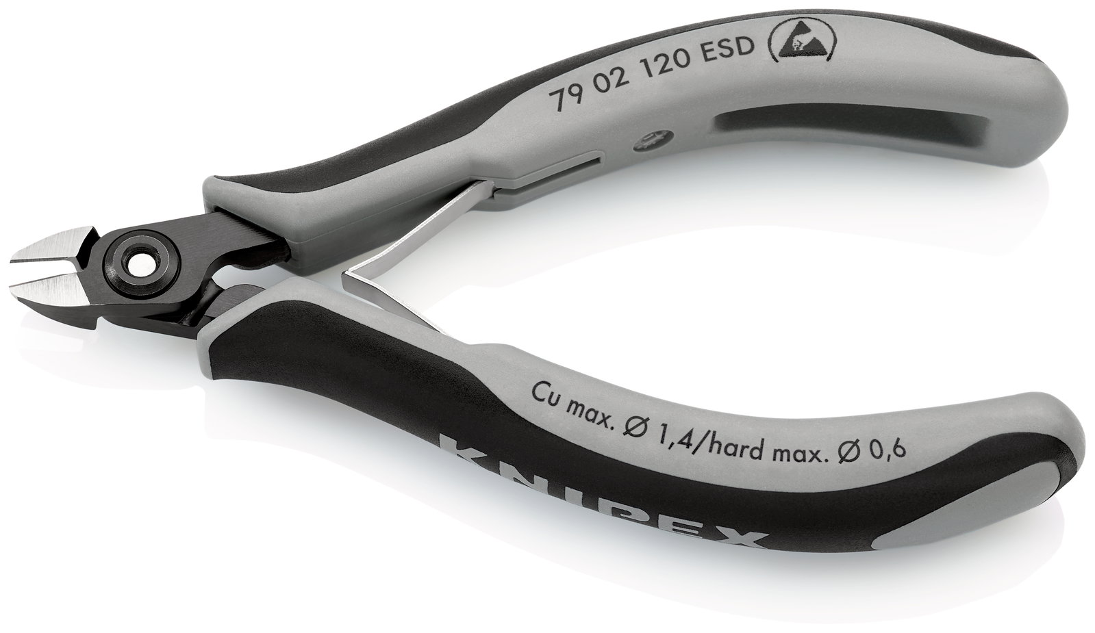 KNIPEX 79 02 120 ESD Precision Electronics Side Cutter ESD with multi-component handles burnished 120 mm – Image 2 of 3