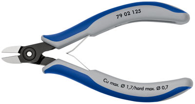 KNIPEX 79 02 125 Precision Electronics Diagonal Cutter with multi-component handles burnished 125 mm