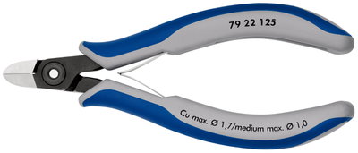 KNIPEX 79 22 125 Precision Electronics Diagonal Cutter with multi-component grips burnished 125 mm