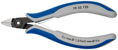 KNIPEX 79 32 125 Precision Electronics Diagonal Cutter with multi-component handles burnished 125 mm
