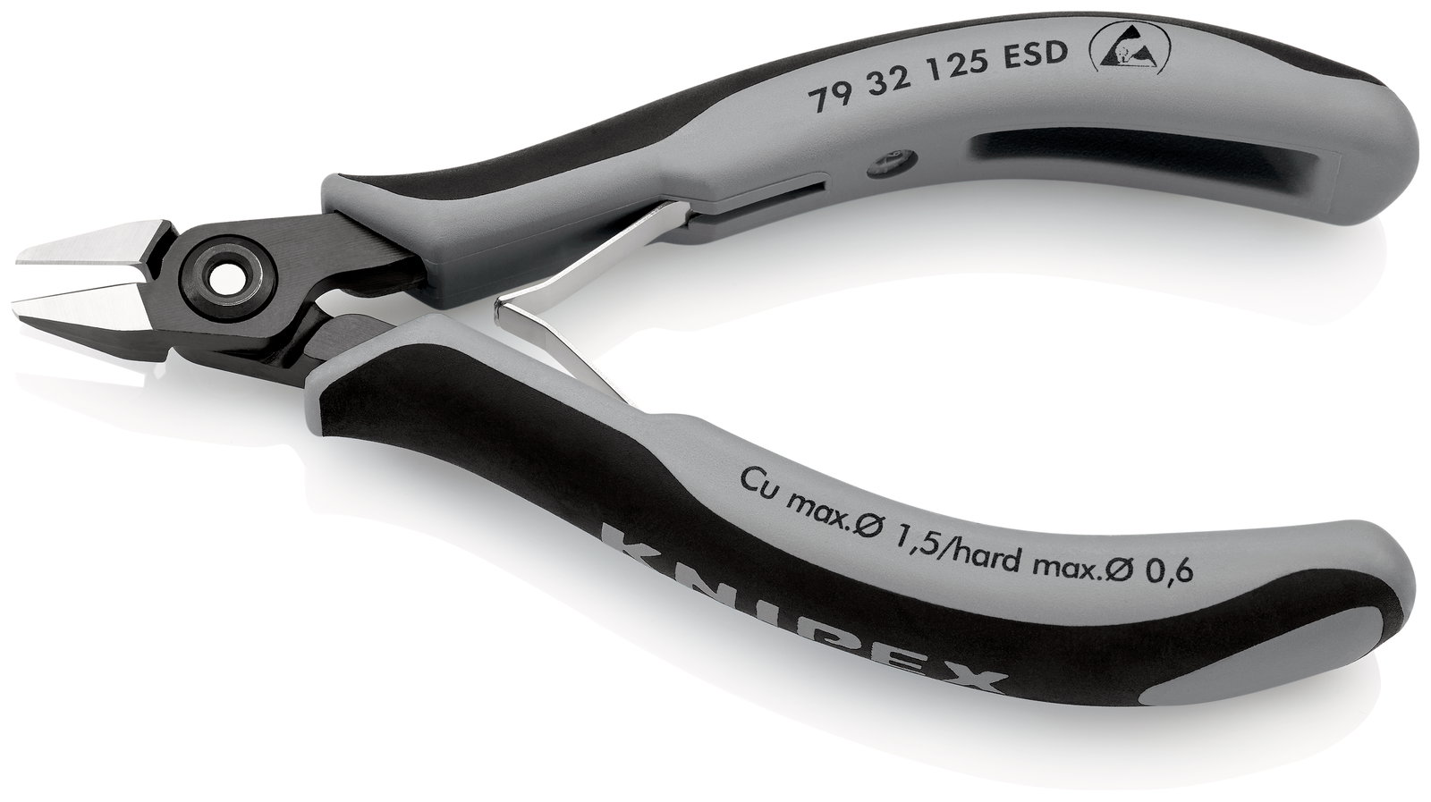 KNIPEX 79 32 125 ESD Precision Electronics Side Cutter ESD with multi-component handles burnished 125 mm – Image 2 of 3