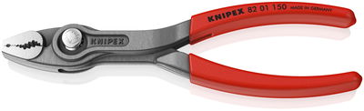 KNIPEX 82 01 150 SB TwinGrip® front and side gripping pliers with non-slip plastic coating grey atramentized 150 mm