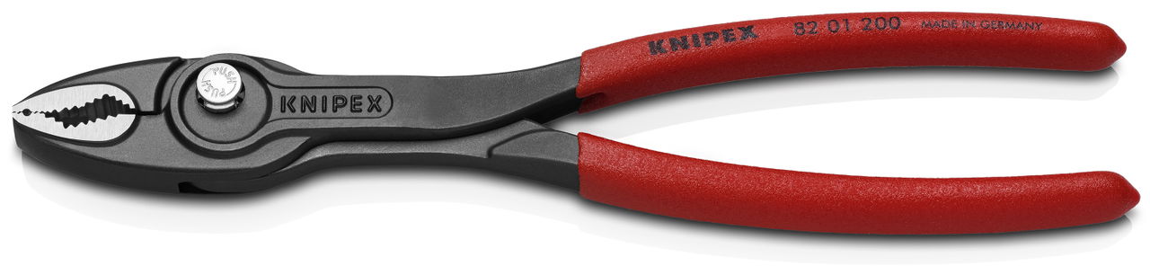 KNIPEX 82 01 200 TwinGrip Front and side gripping pliers with non-slip plastic coating grey atramentized 200 mm