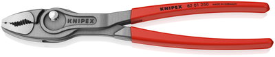 KNIPEX 82 01 250 TwinGrip® front and side gripping pliers with non-slip plastic coating grey atramentized 250 mm