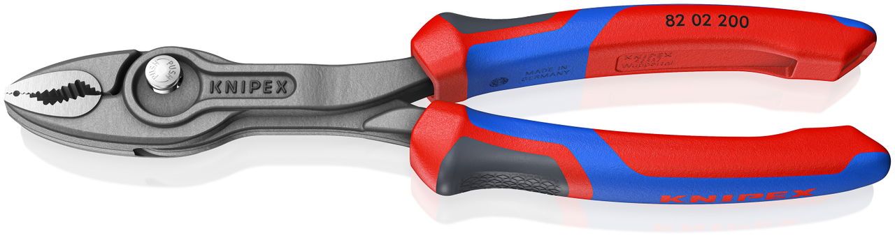 KNIPEX 82 02 200 TwinGrip Front and side gripping pliers with comfort handles grey atramentized 200 mm