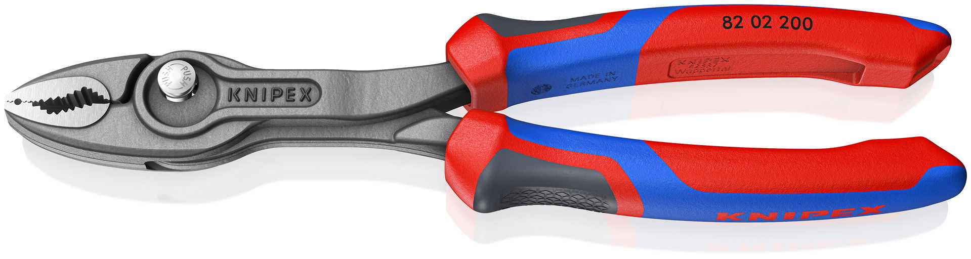 KNIPEX 82 02 200 TwinGrip Front and side gripping pliers with comfort handles grey atramentized 200 mm