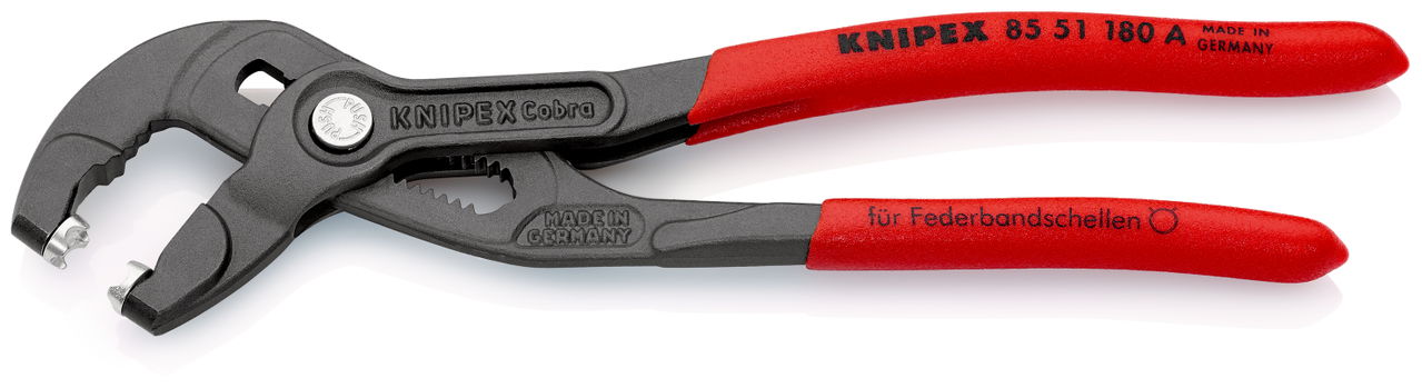 KNIPEX 85 51 180 A Spring Hose Clamp Pliers with non-slip plastic coating grey atramentized 180 mm – Image 2 of 6