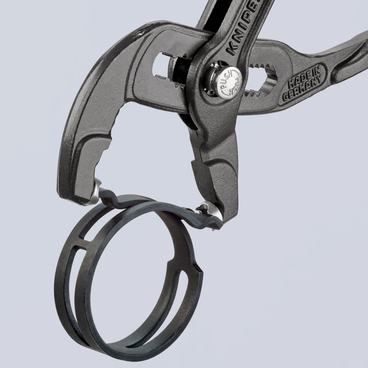 KNIPEX 85 51 180 A Spring Hose Clamp Pliers with non-slip plastic coating grey atramentized 180 mm – Image 4 of 6