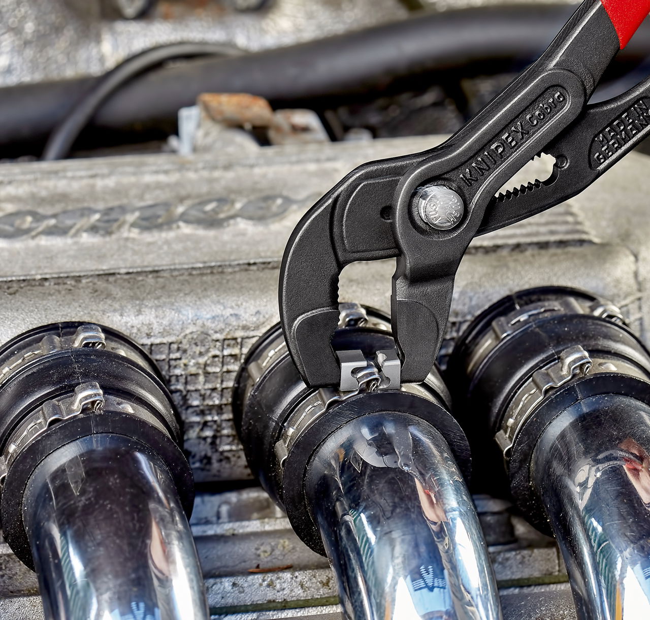KNIPEX 85 51 250 C Hose Clamp Pliers for Click clamps with non-slip plastic coating grey atramentized 250 mm – Image 3 of 6