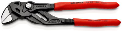 KNIPEX 86 01 180 Pliers Wrench pliers and a wrench in a single tool plastic coated grey atramentized 180 mm
