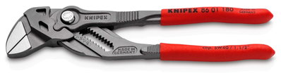 KNIPEX 86 01 180 Pliers Wrench pliers and a wrench in a single tool with non-slip plastic coating grey atramentized 180 mm