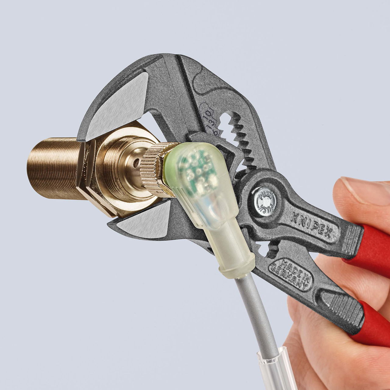 KNIPEX 86 01 180 Pliers Wrench pliers and a wrench in a single tool with non-slip plastic coating grey atramentized 180 mm – Image 2 of 5