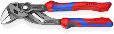 KNIPEX 86 02 180 Pliers Wrench pliers and a wrench in a single tool with comfort handles grey atramentized 180 mm