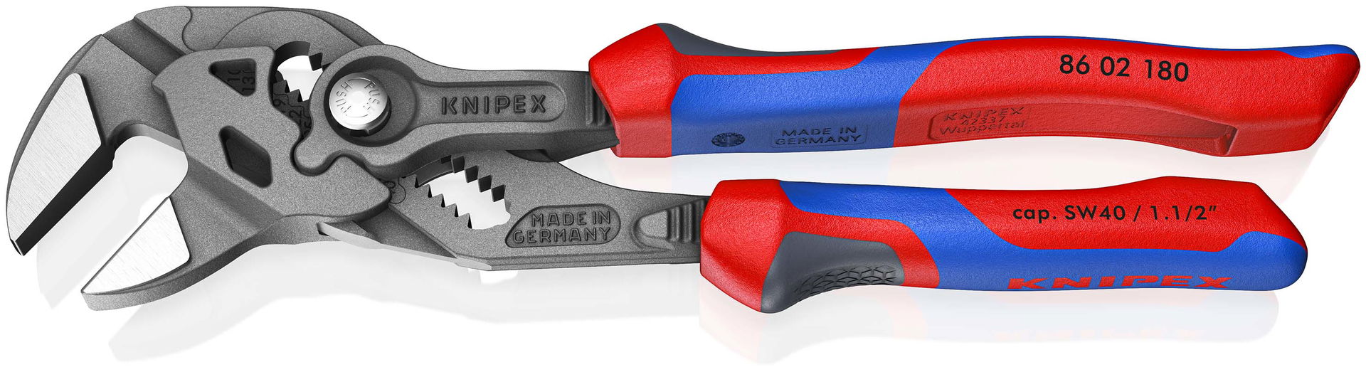 KNIPEX 86 02 180 Pliers Wrench pliers and a wrench in a single tool with comfort handles grey atramentized 180 mm – Image 2 of 6