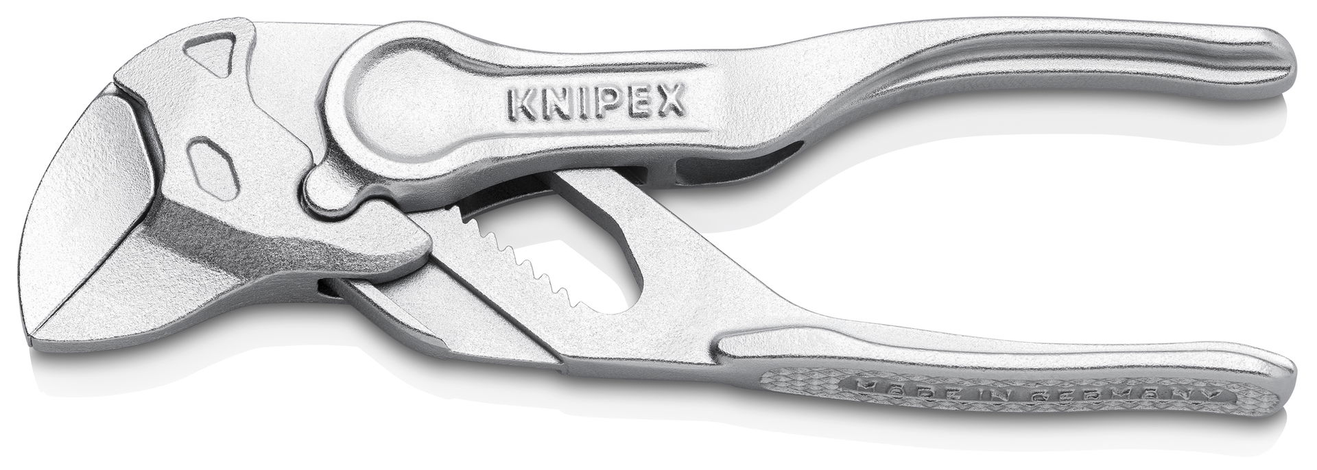KNIPEX 86 04 100 Pliers Wrench XS pliers and a wrench in a single tool embossed, rough surface chrome-plated 100 mm