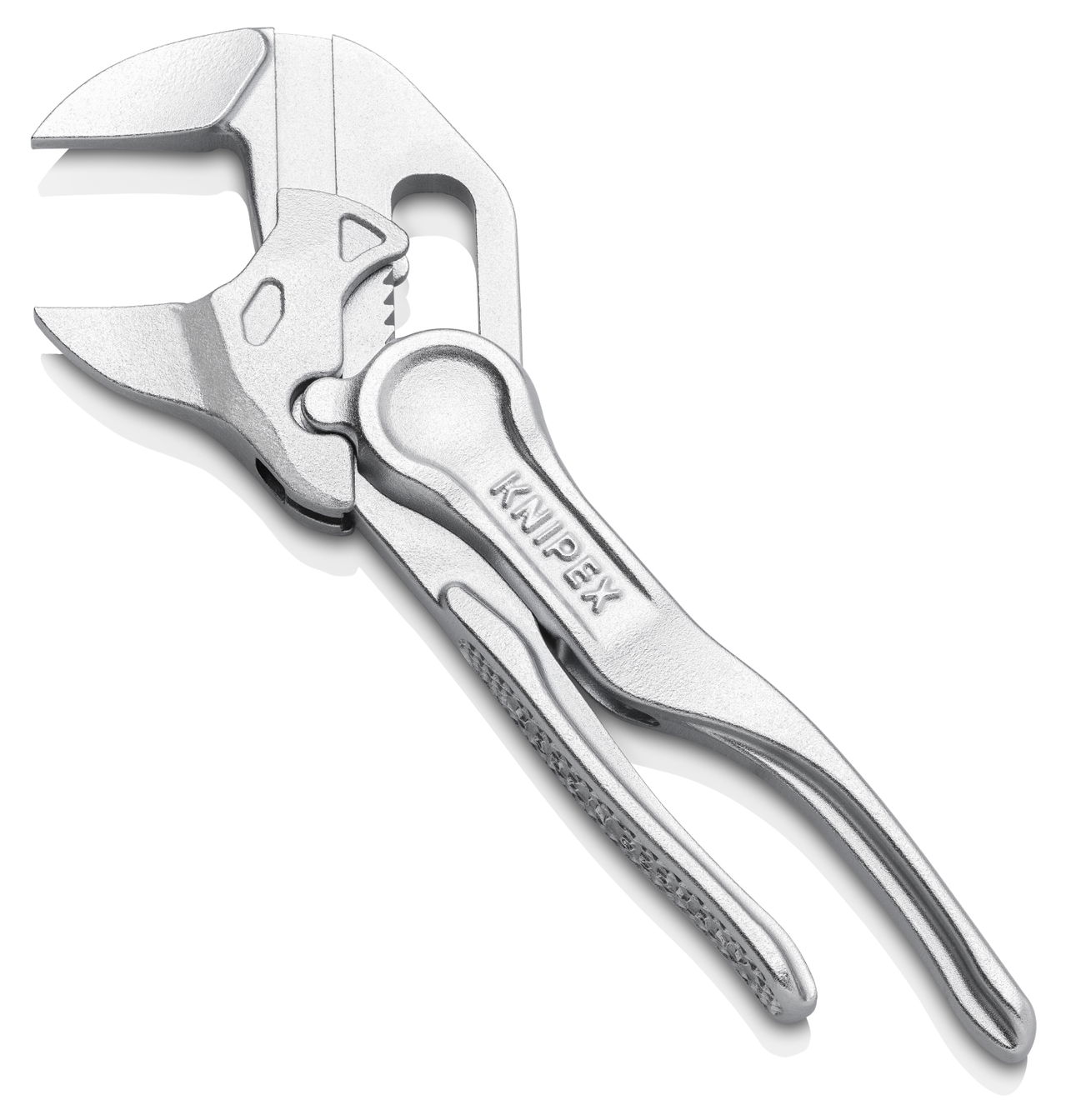 KNIPEX 86 04 100 Pliers Wrench XS pliers and a wrench in a single tool embossed, rough surface chrome-plated 100 mm – Image 2 of 7