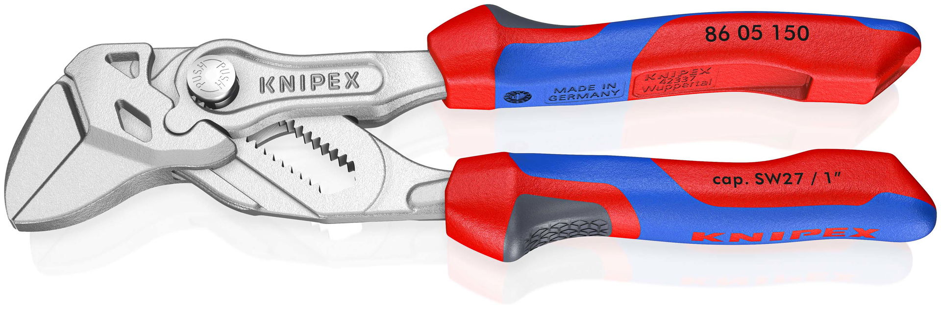 KNIPEX 86 05 150 Pliers Wrench pliers and a wrench in a single tool with comfort handles chrome-plated 150 mm