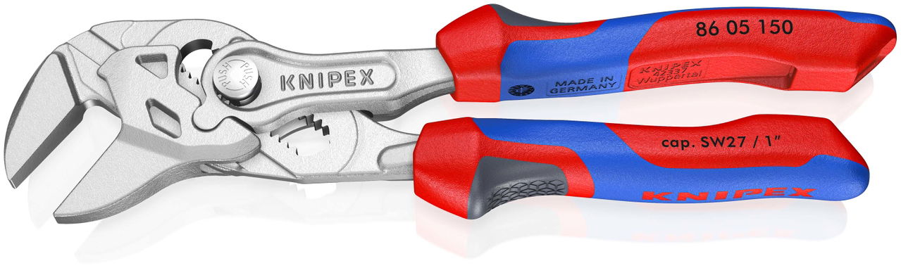 KNIPEX 86 05 150 Pliers Wrench pliers and a wrench in a single tool with comfort handles chrome-plated 150 mm – Image 2 of 8