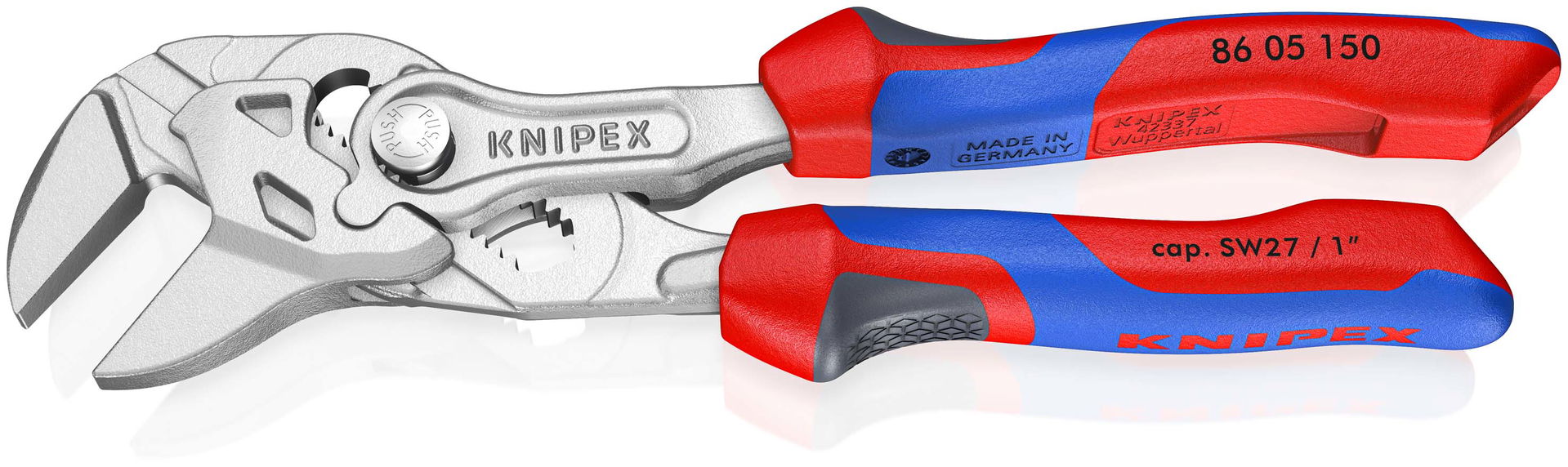 KNIPEX 86 05 150 Pliers Wrench pliers and a wrench in a single tool with comfort handles chrome-plated 150 mm – Image 2 of 8