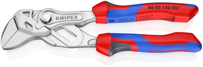 KNIPEX 86 05 150 S02 Pliers Wrench with roughened jaws with comfort handles chrome-plated 150 mm