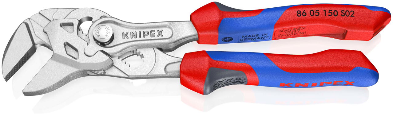 KNIPEX 86 05 150 S02 Pliers Wrench with roughened jaws with comfort handles chrome-plated 150 mm – Image 2 of 6