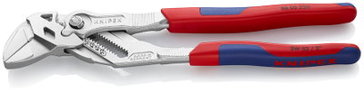KNIPEX 86 05 250 Pliers Wrench pliers and a wrench in a single tool with multi-component grips chrome-plated 250 mm