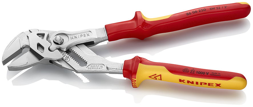 KNIPEX 86 06 250 Pliers Wrench pliers and a wrench in a single tool insulated with multi-component grips, VDE-tested chrome-plated 250 mm – Image 2 of 4