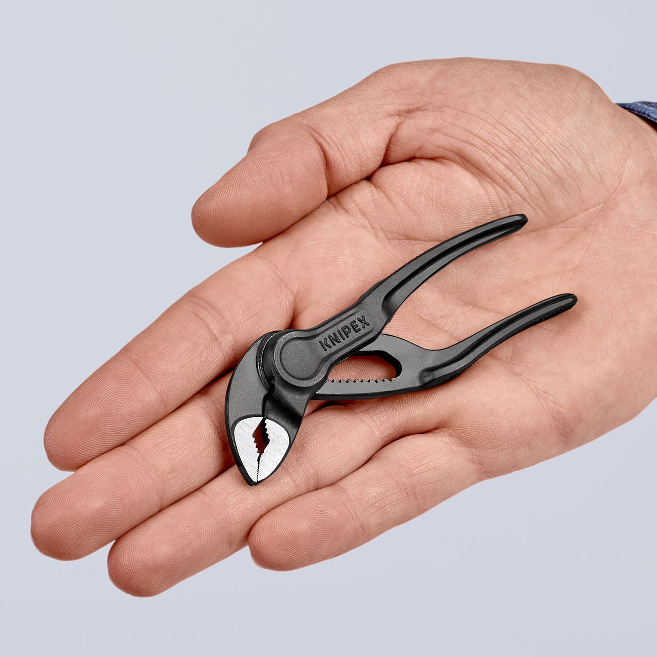KNIPEX 87 00 100 Cobra® XS Water Pump Pliers embossed, rough surface grey atramentized 100 mm – Image 6 of 8