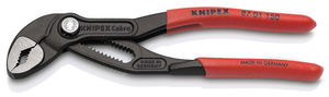 KNIPEX 87 01 150 Cobra® High-Tech Water Pump Pliers with non-slip plastic coating grey atramentized 150 mm